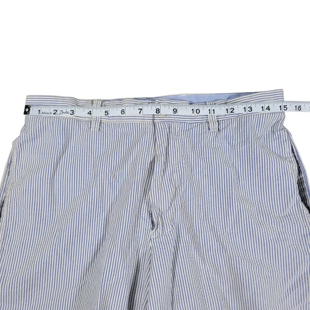 J.Crew Seersucker Shorts Mens 30 Blue White Striped Cotton Preppy Summer 63971